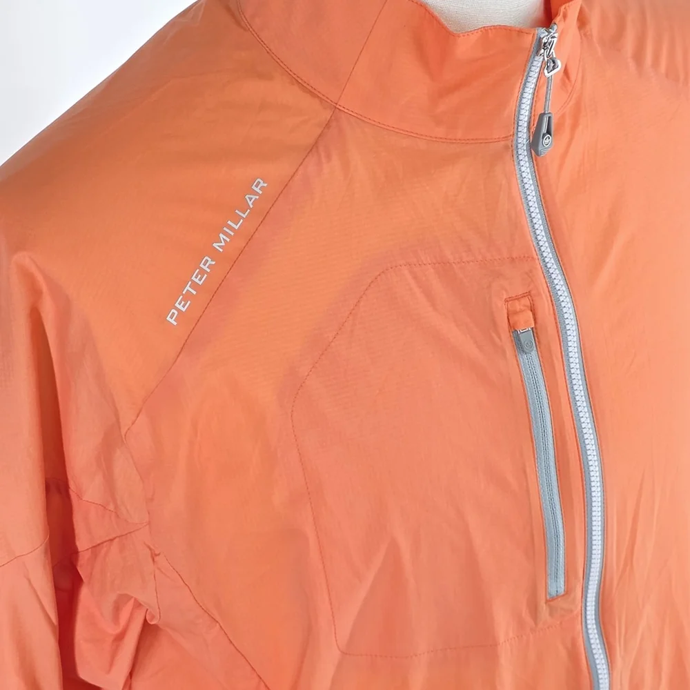 Quiet Luxury NWT Peter Millar Hyperlight Gust Jacket Men’s M Orange Windproof - Picture 5 of 14